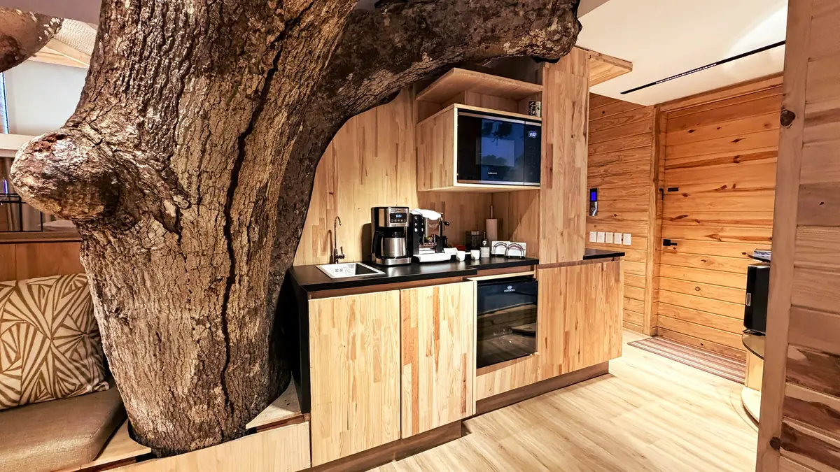 Cocina integrada al árbol