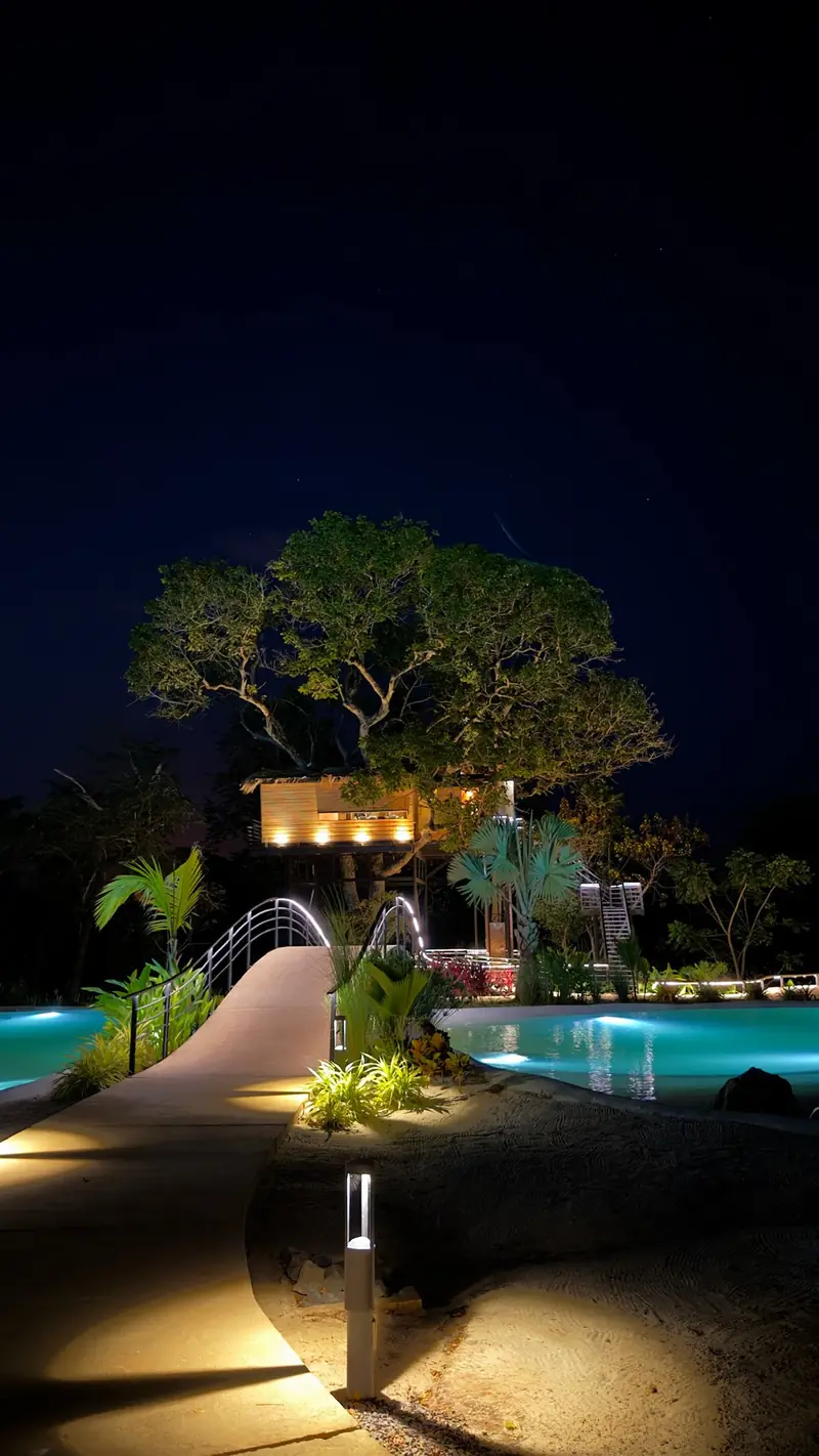 Casa del Árbol de noche